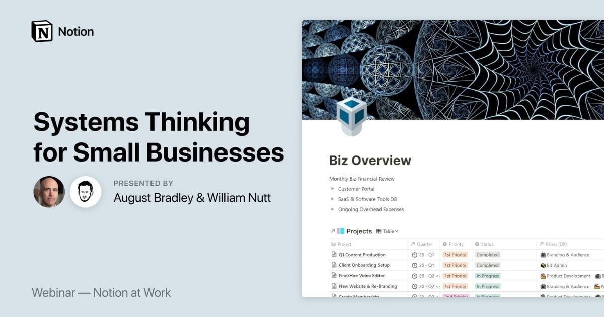 Notion at Work: Systems thinking for small businesses