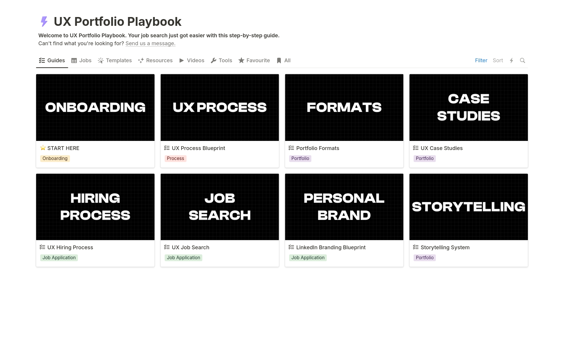 A template preview for UX Portfolio Playbook