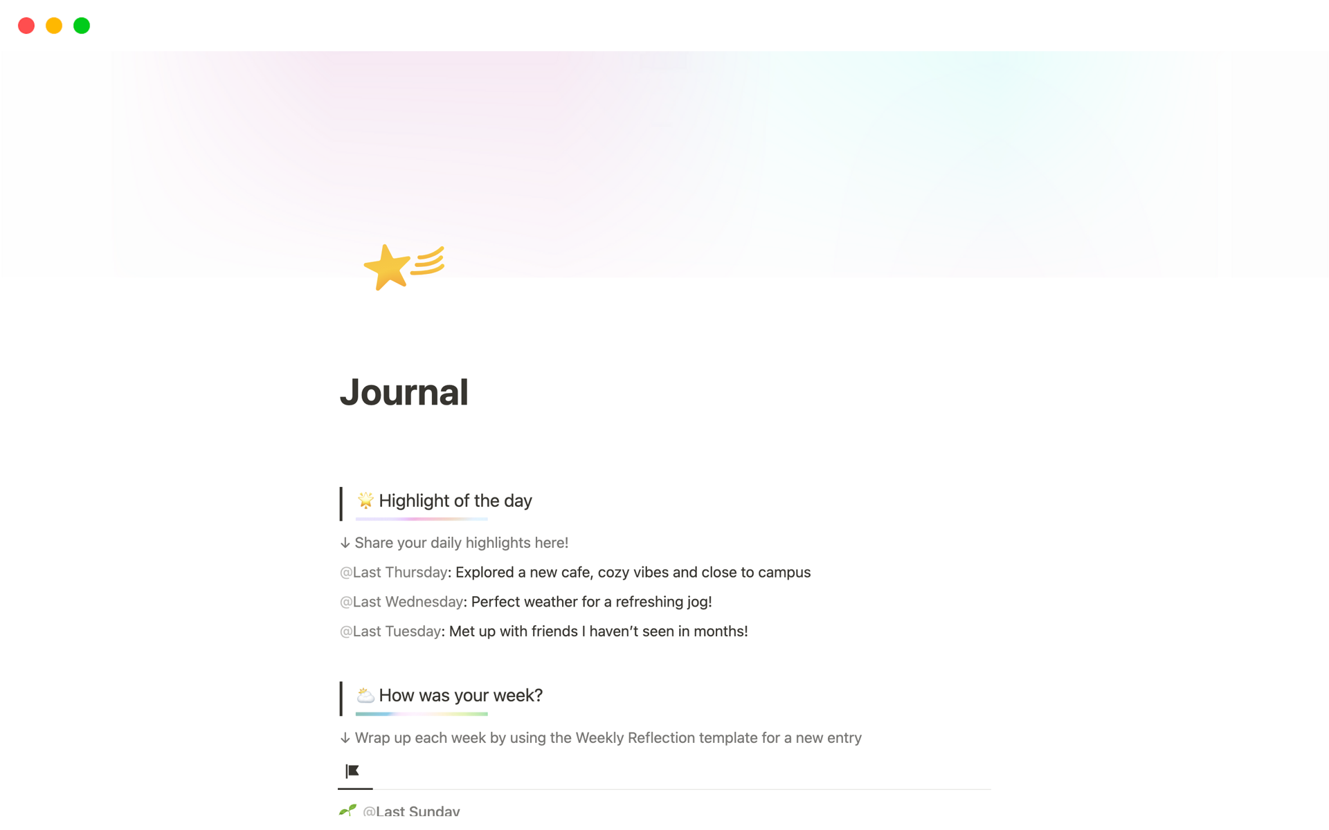 A template preview for Minimal journal