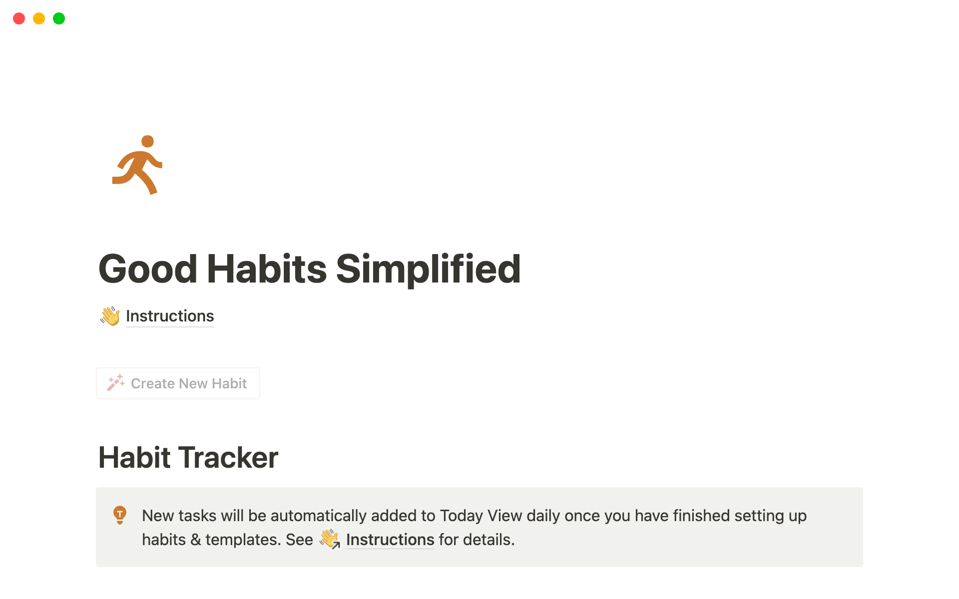 A template preview for Good Habits Simplified