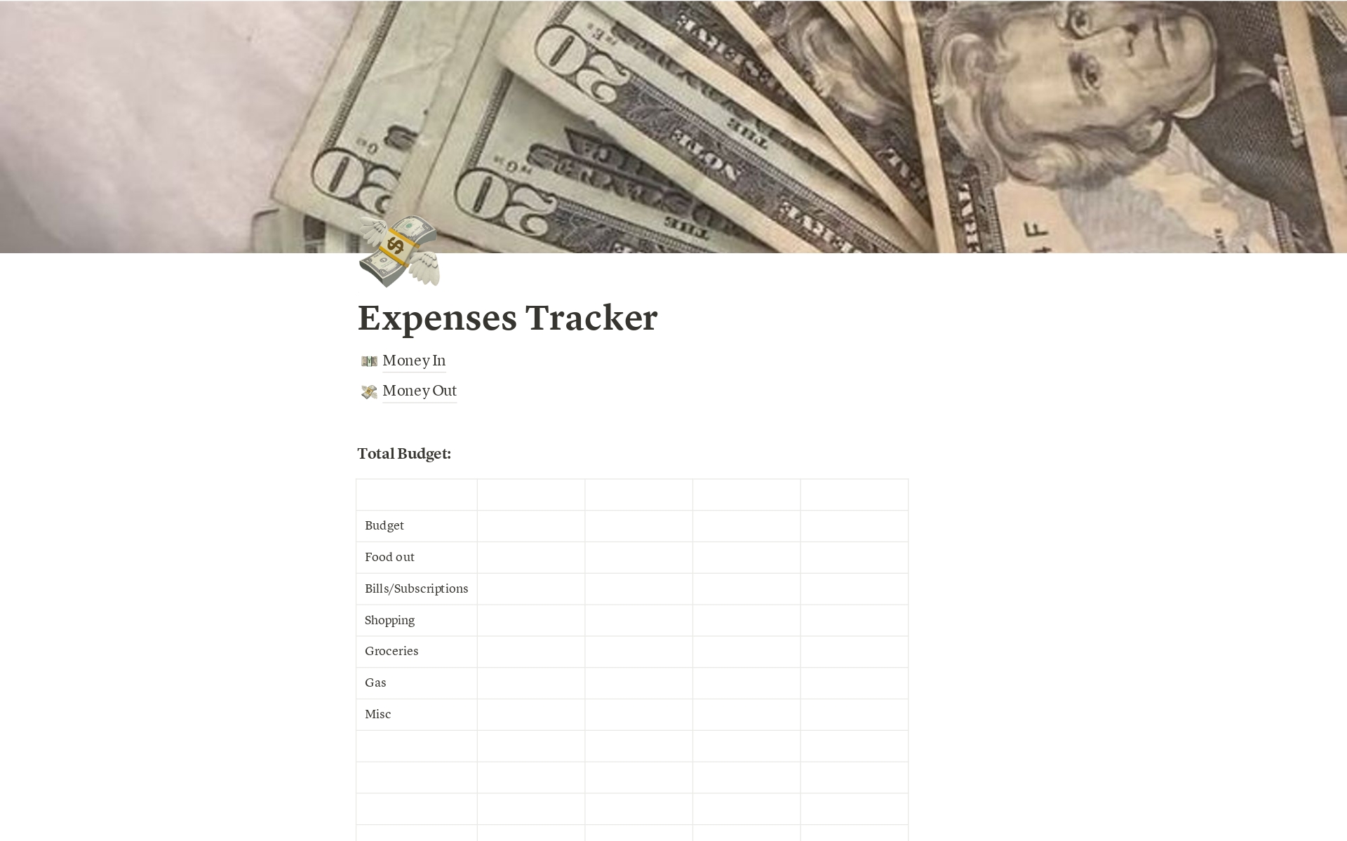 A template preview for Monthly Expense/Budget Tracker