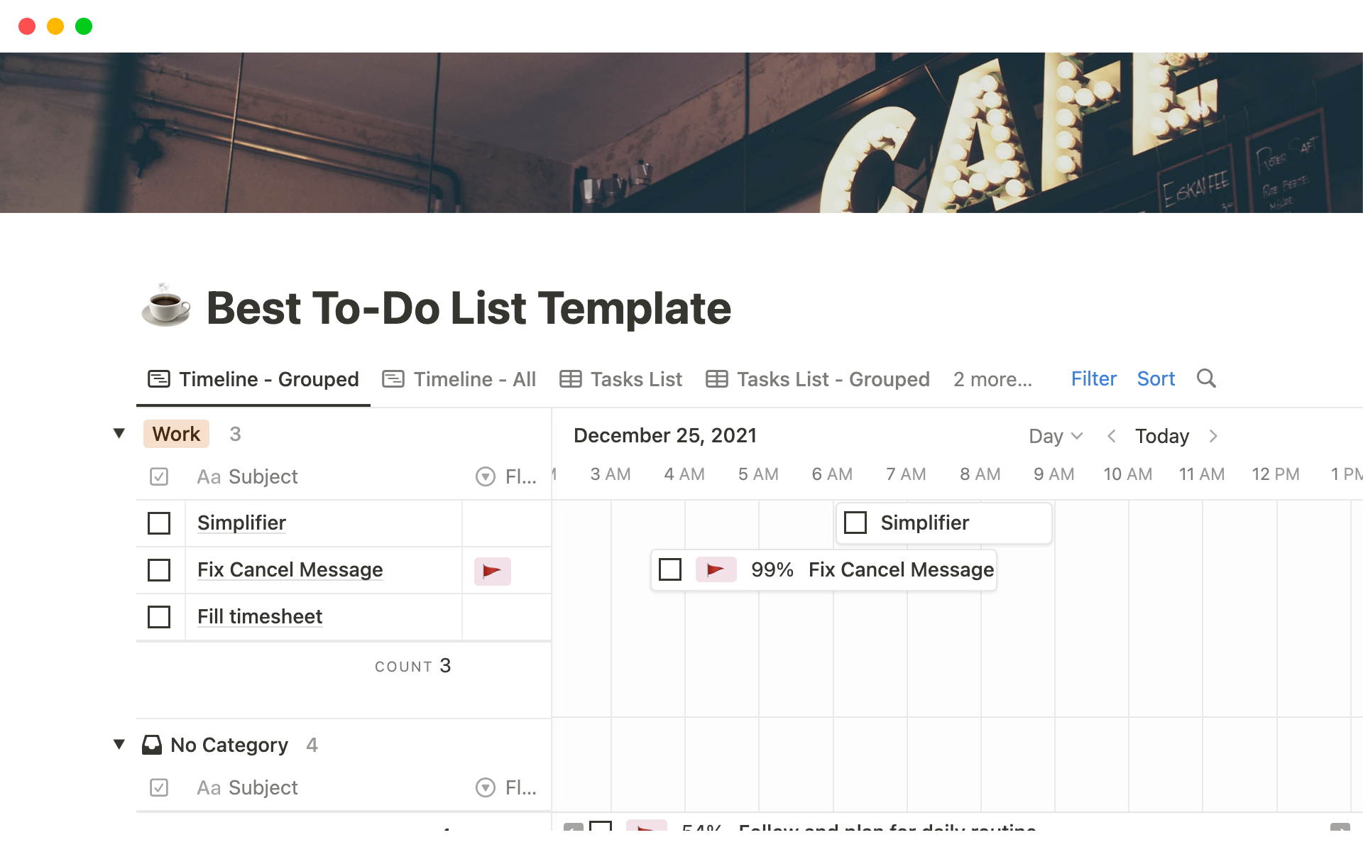 A template preview for Best Notion To-Do List