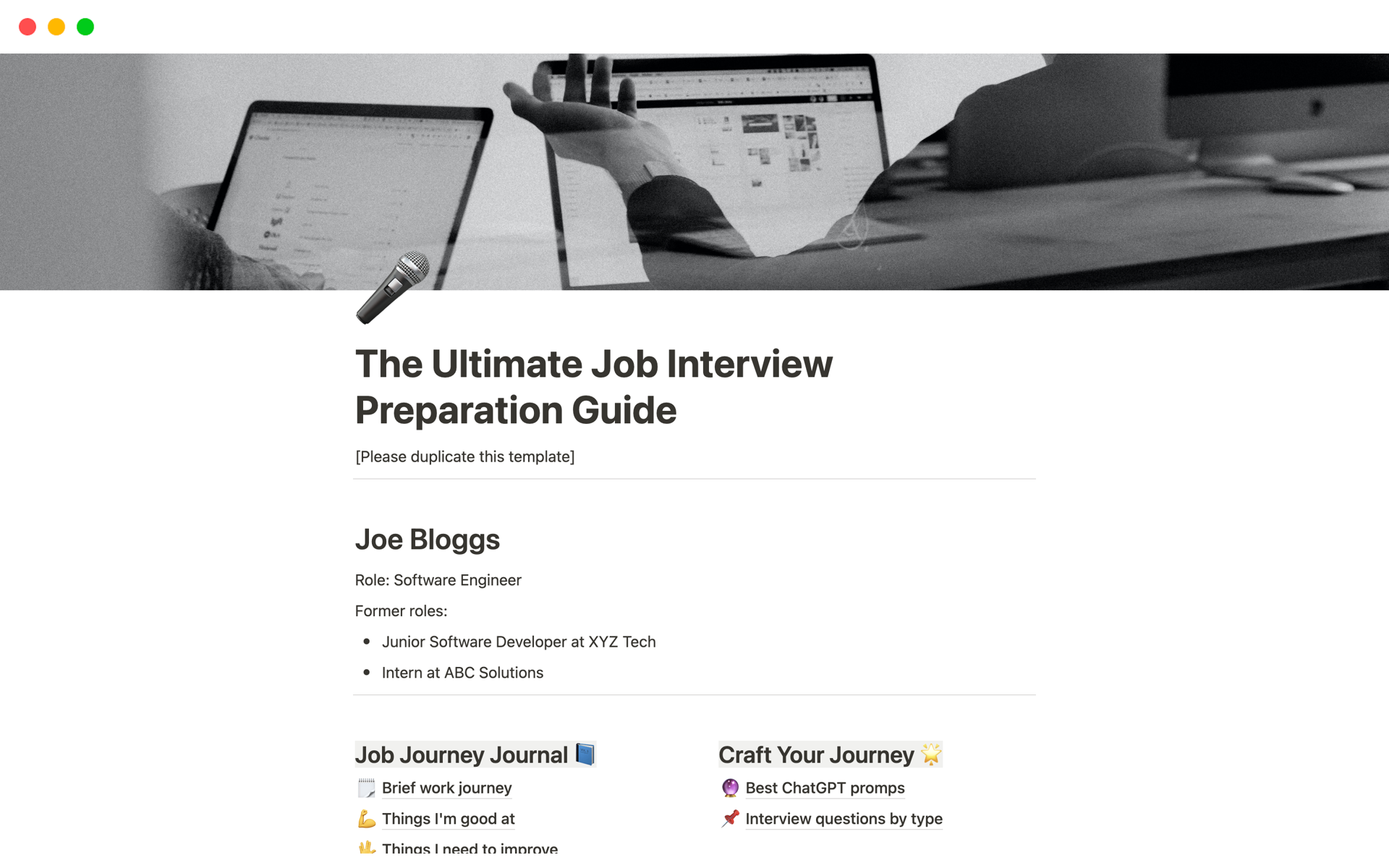 A template preview for The Ultimate Job Interview Preparation Guide