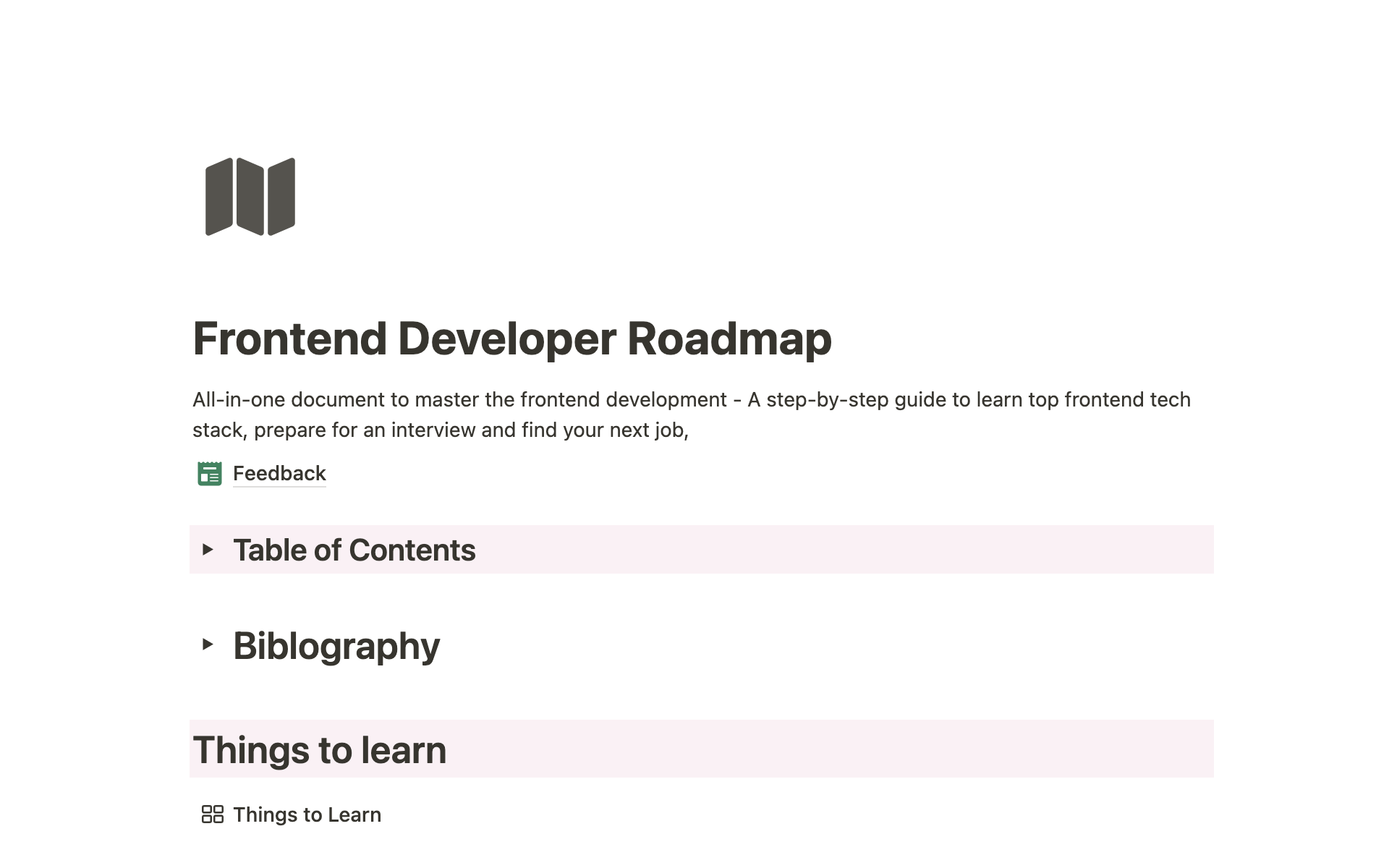 A template preview for Ultimate Frontend Development Roadmap