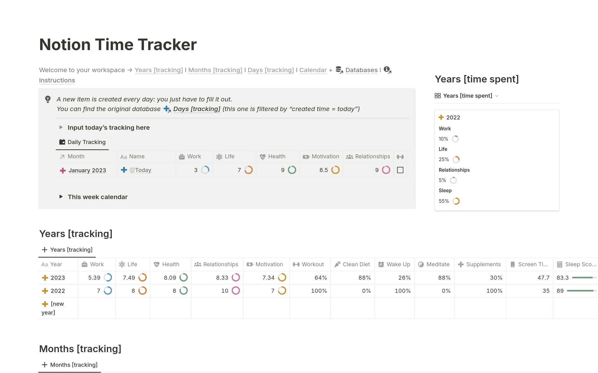 A template preview for Time Tracker (Automated)