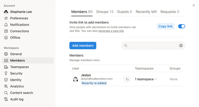 hc: restore user's content and access