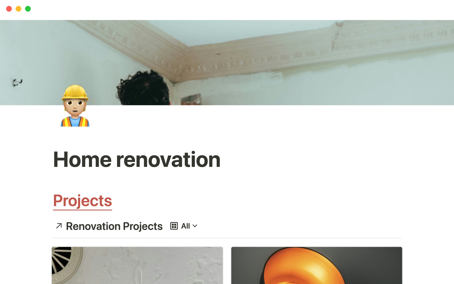 The desktop image for the Home renovation template