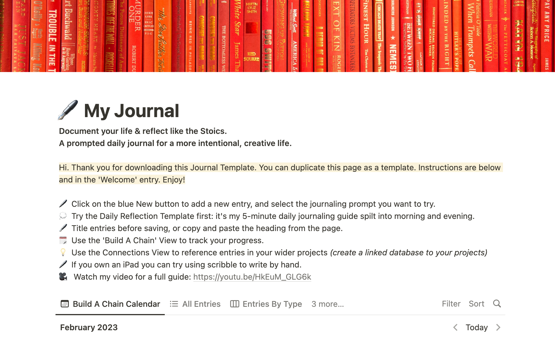 Vista previa de una plantilla para A Stoic Notion: The Prompted Digital Journal