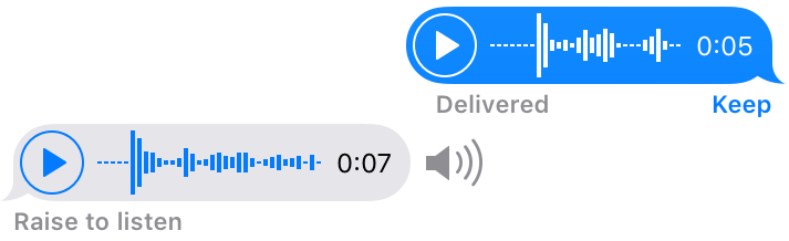 A voice message conversation. Image from Apple.