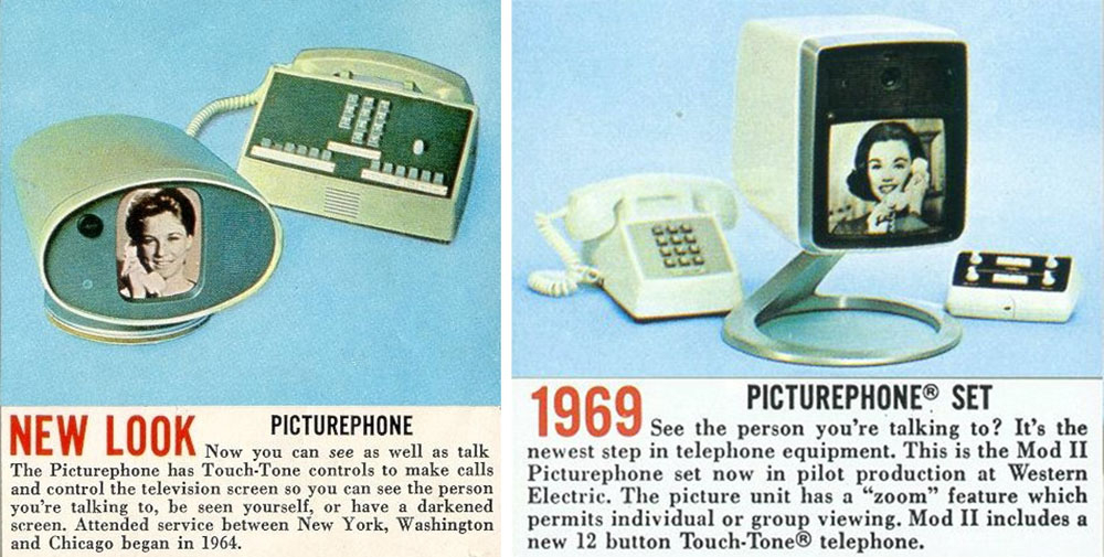 An early ad for the Picturephone set, a precursor to video conferencing. Image from PC World Australia.