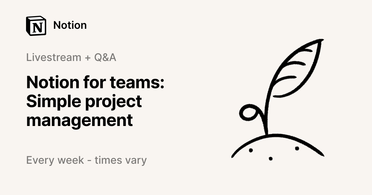Notion for teams | Simple project management