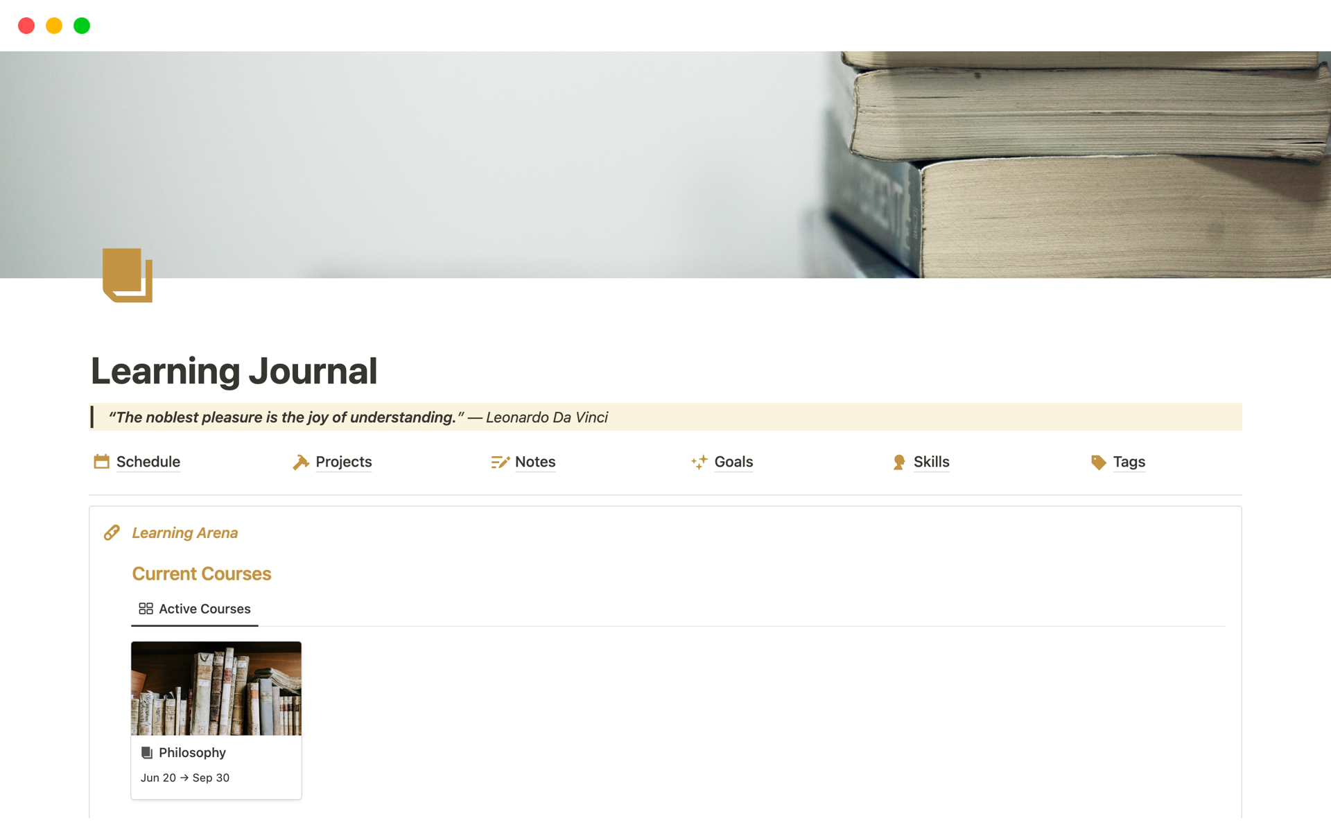 Learning Journal by Bri Doing Things | Notion Template
