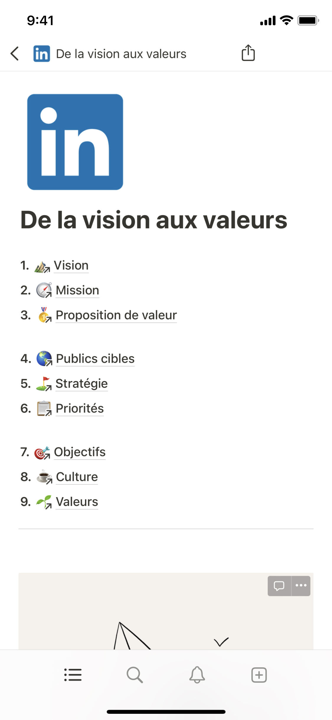 The mobile image for the Vision to values template