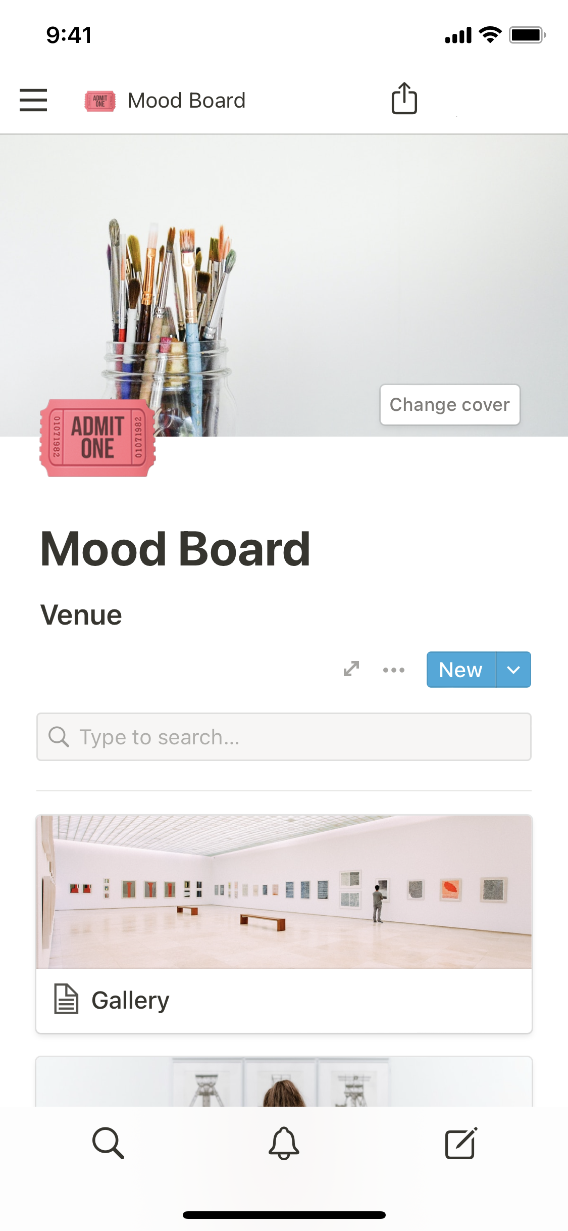 The mobile image for the Mood board template