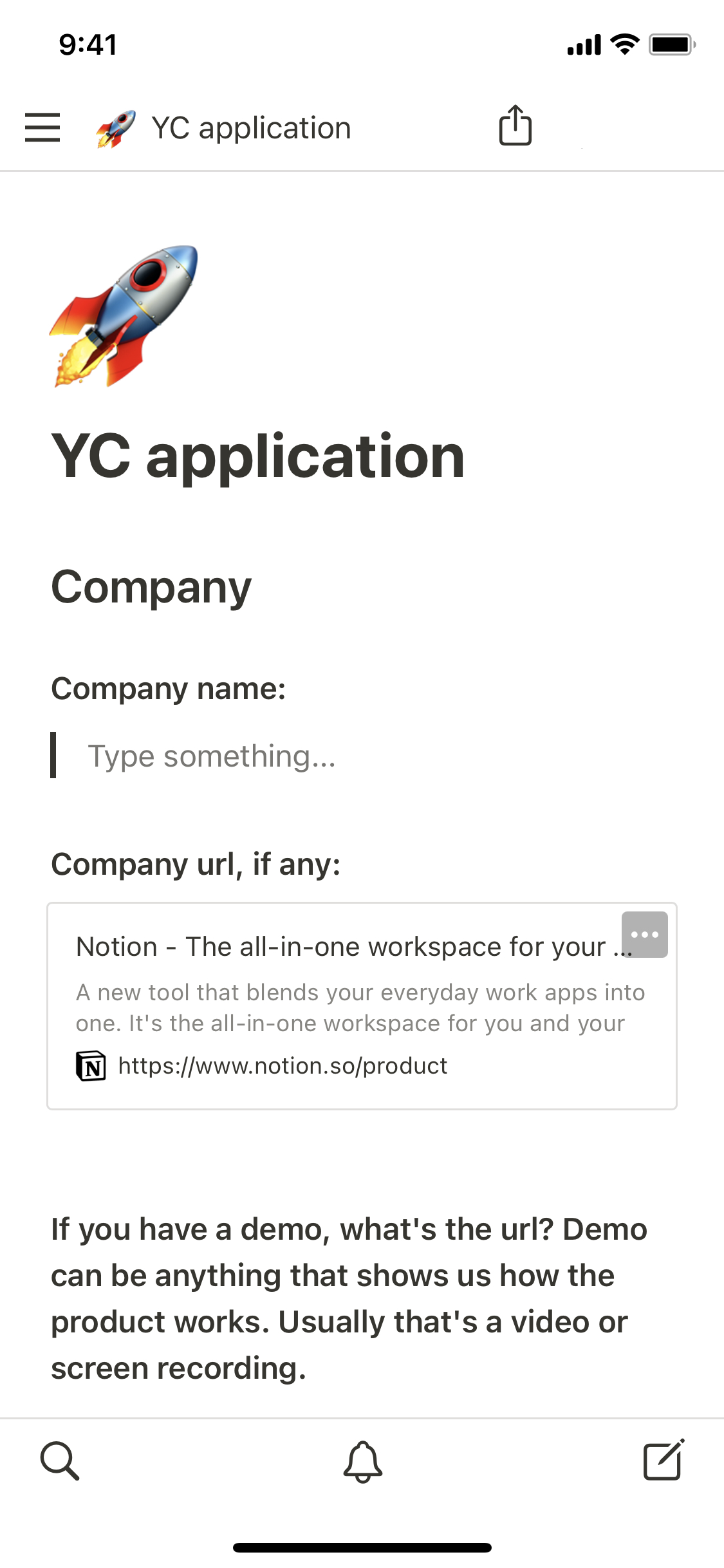 The mobile image for the YC application template