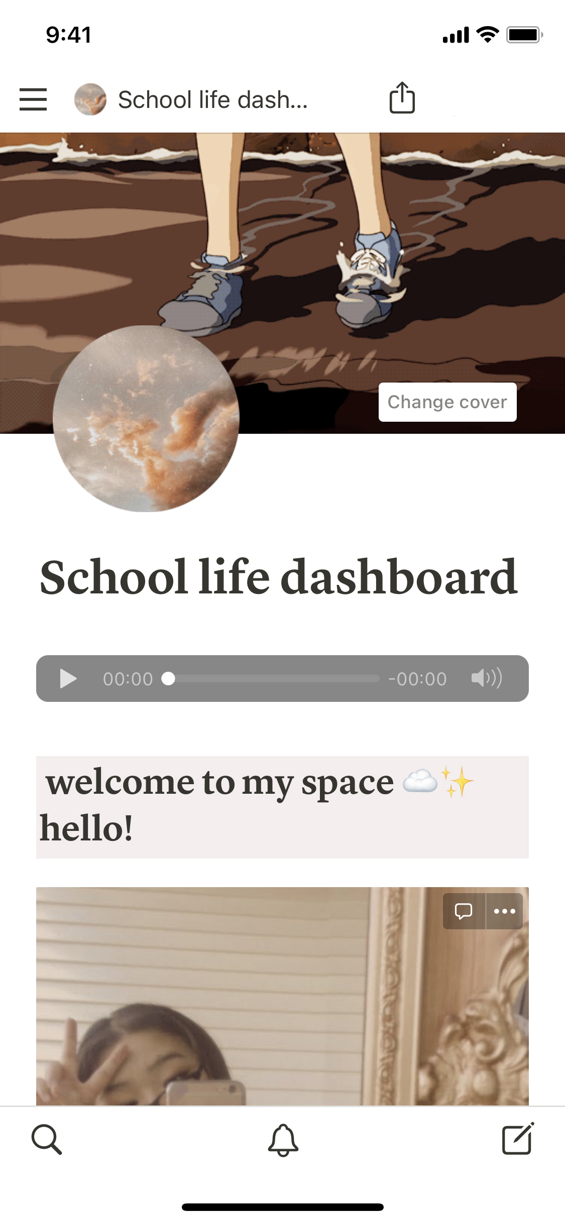 The mobile image for the School life dashboard template