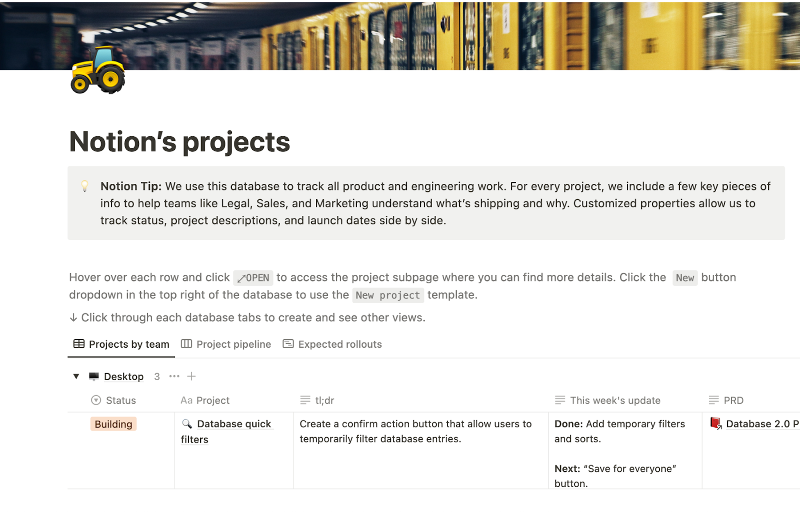 Notion’s projects