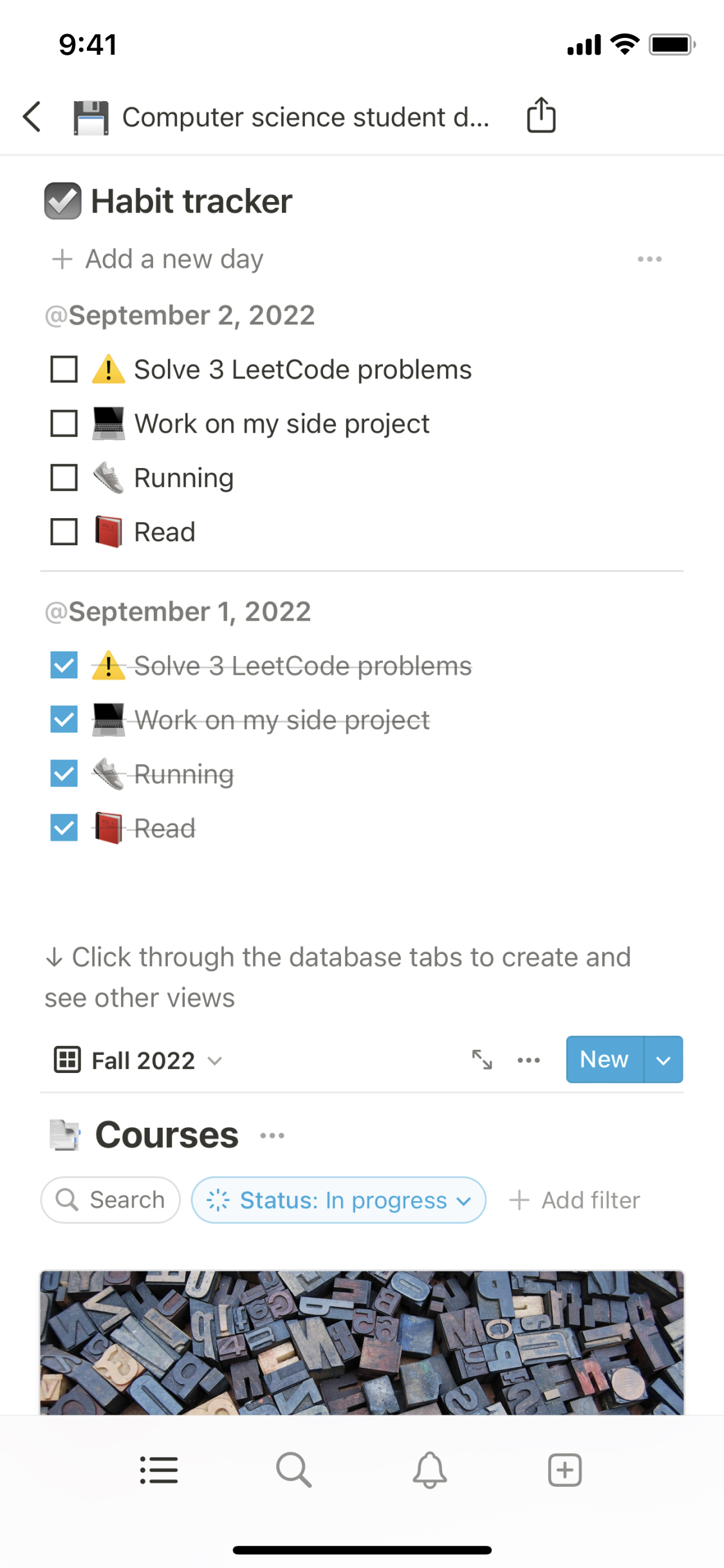 Notion Template Gallery Computer science student dashboard