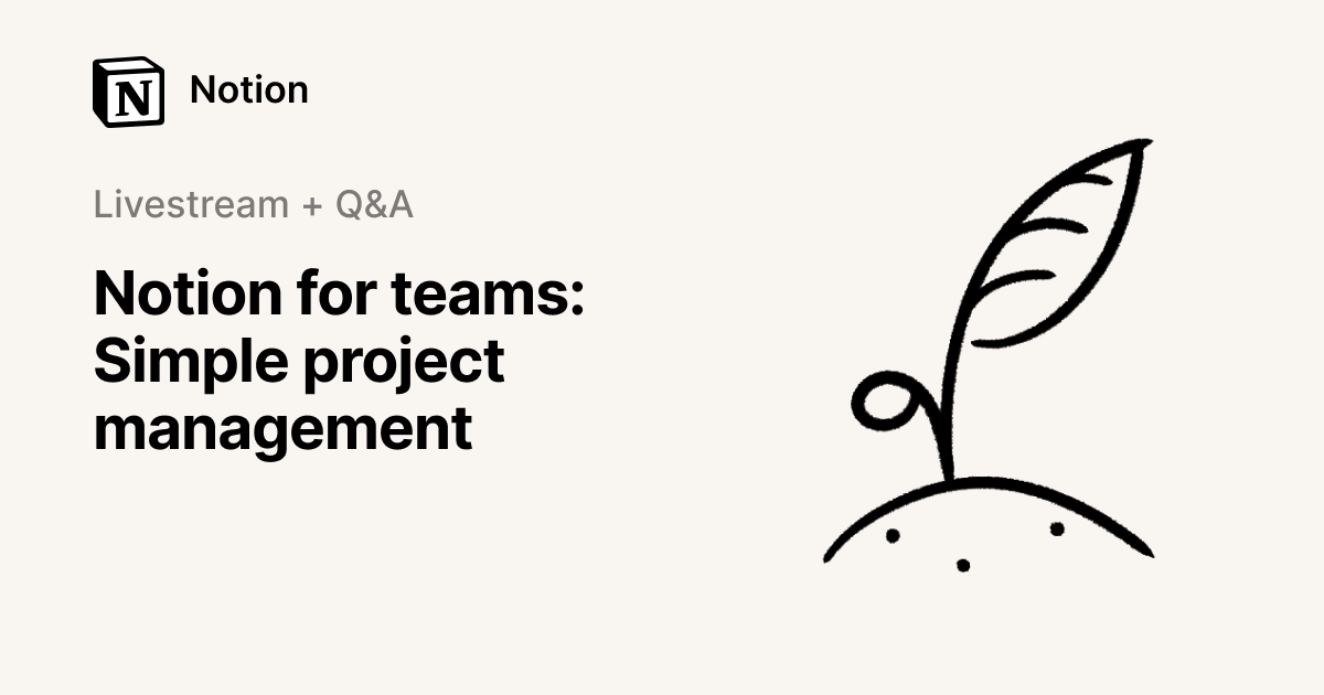 Notion for Teams | Simple project management
