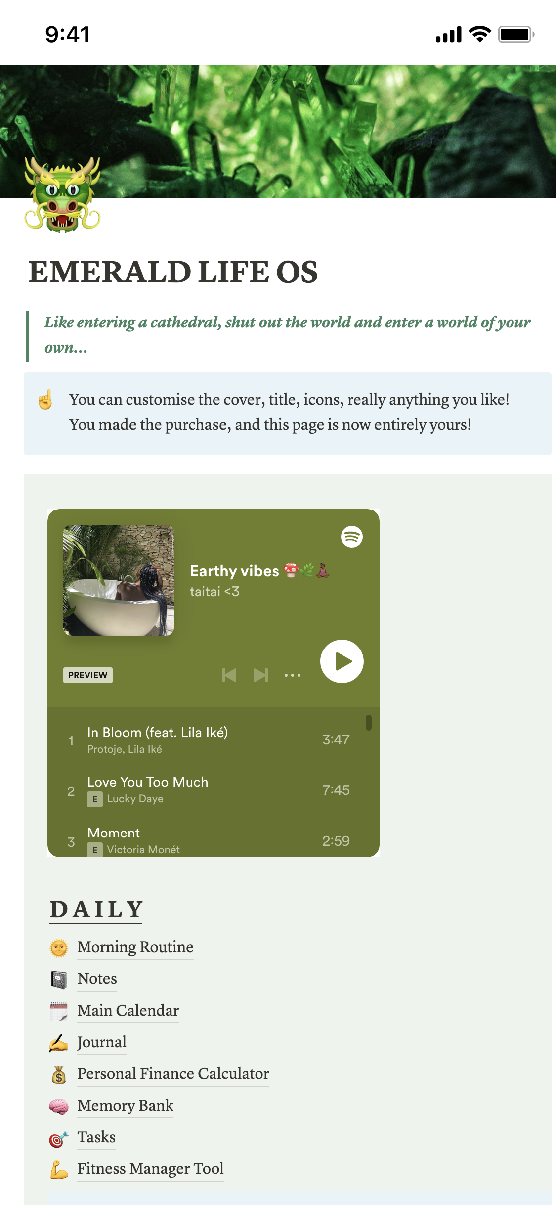 Notion Template Gallery Emerald Life OS AllInOne Premium Notion