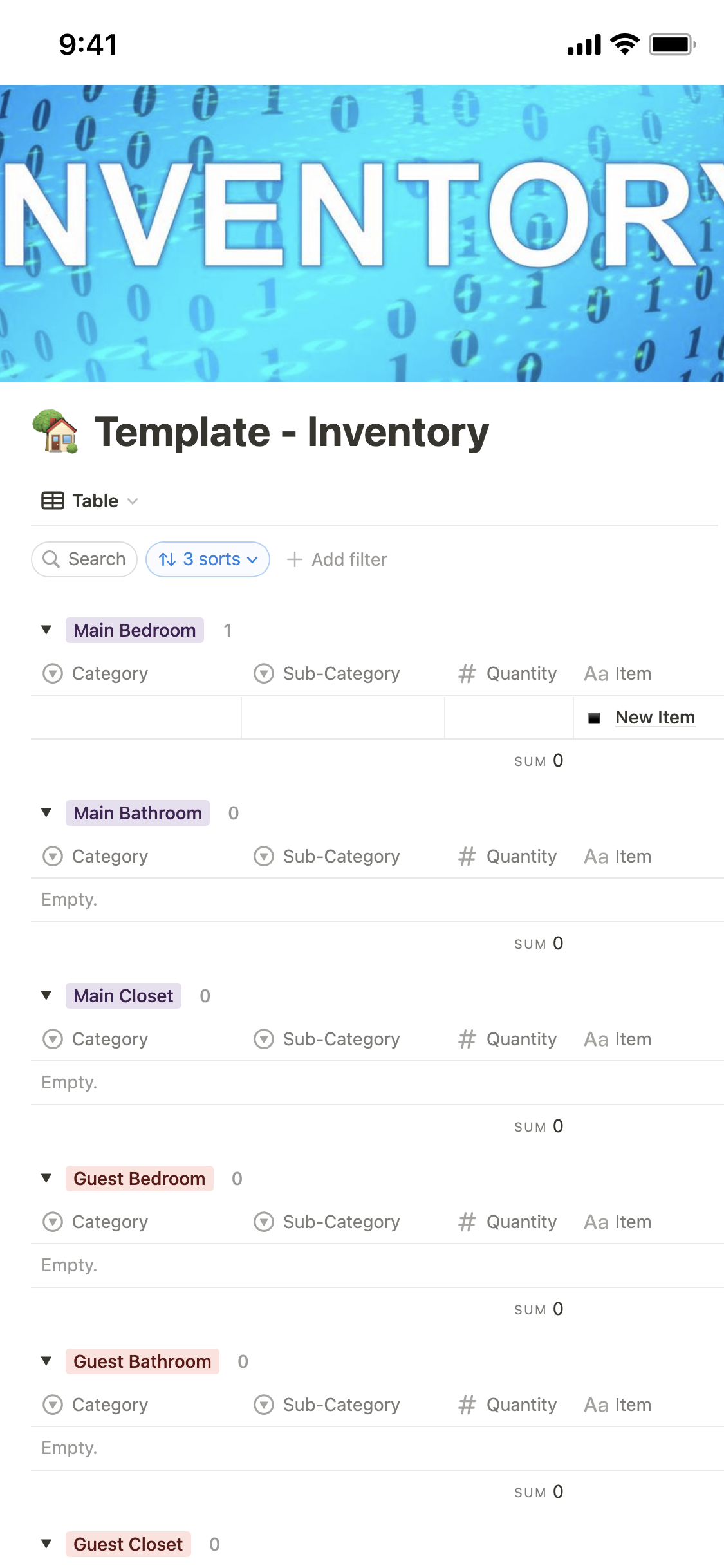 Notion Template Gallery Household Inventory