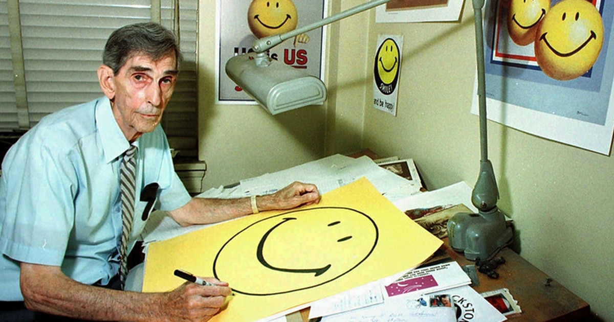 Harvey Ball, the creator of the original smiley face emoji. Image from My Modern Met.