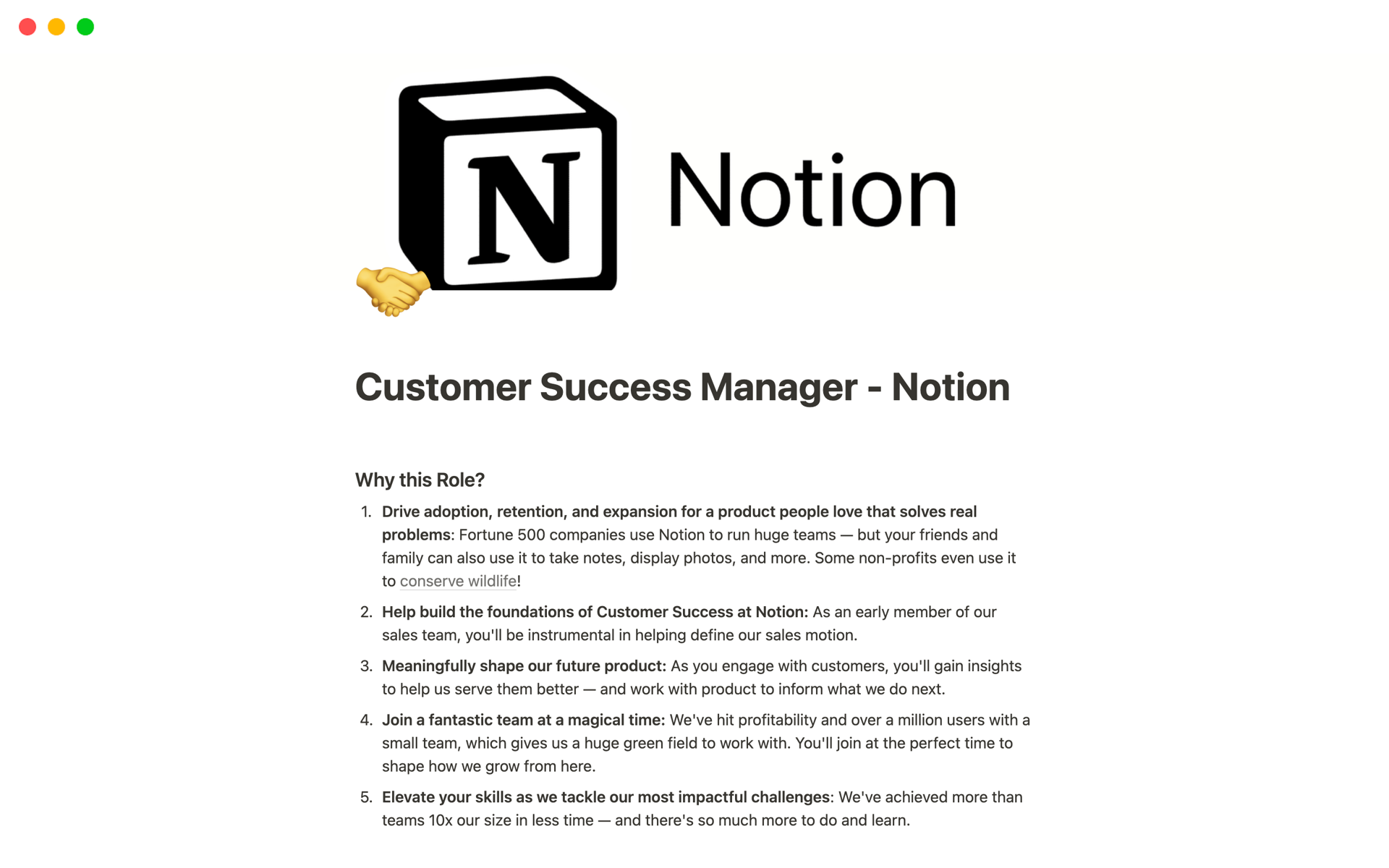 Job Description Repository Notion Template