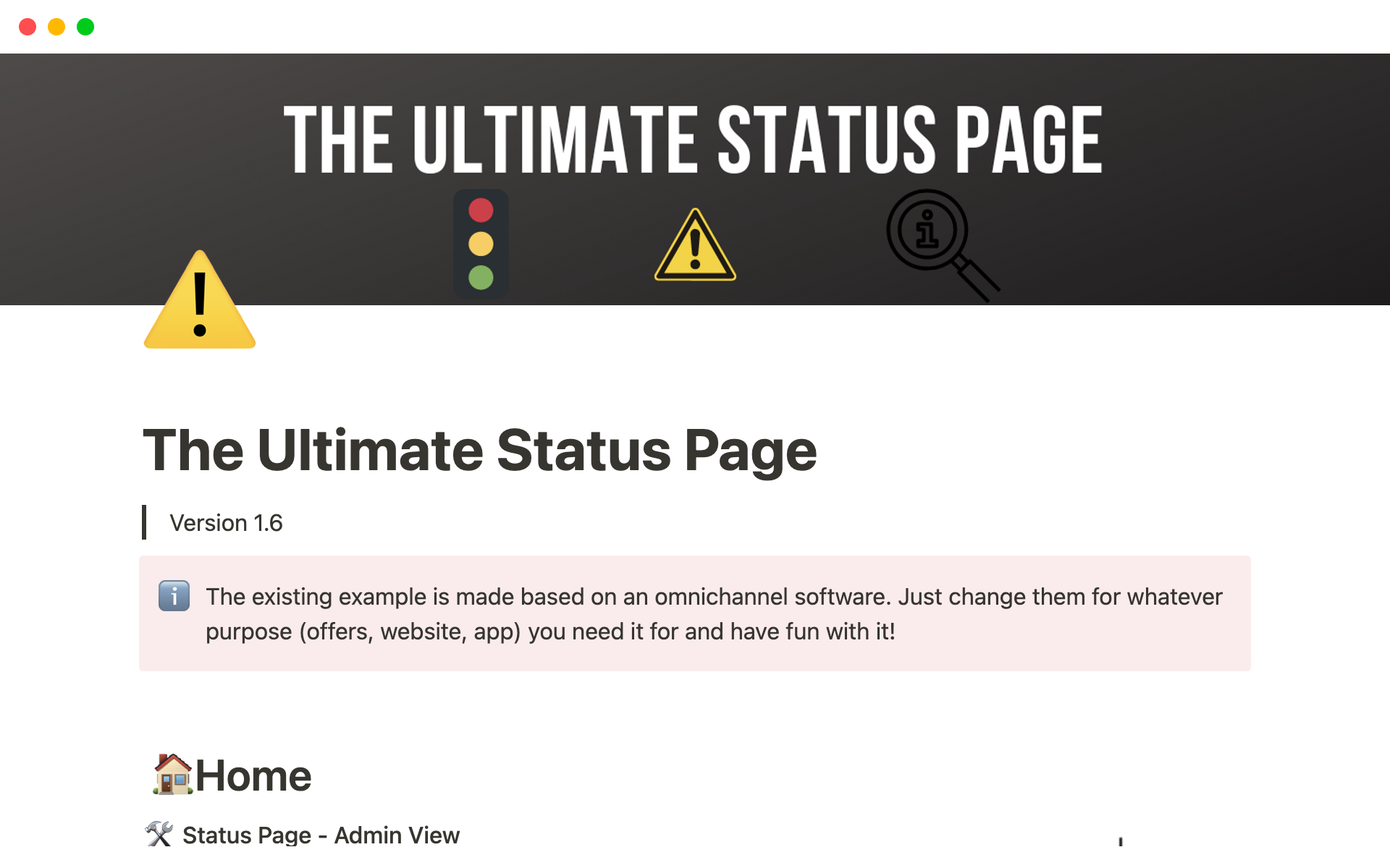 The Ultimate Status Page Notion Template