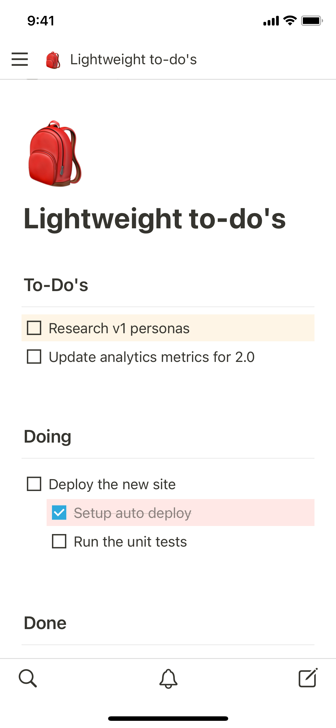 The mobile image for the Lightweight to-do's template