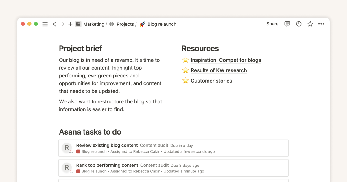 Use Asana link previews to keep your teams on the same page