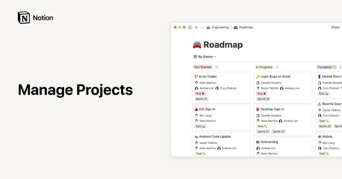 Notion Fundamentals: Manage projects