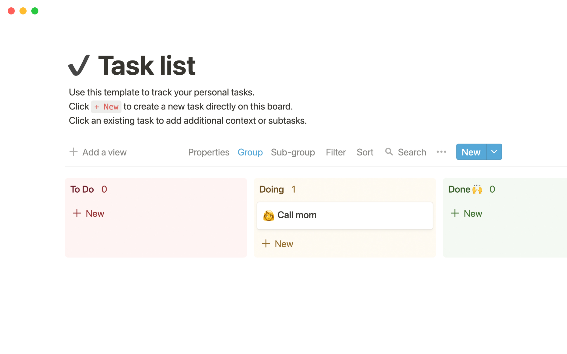 master task list notion