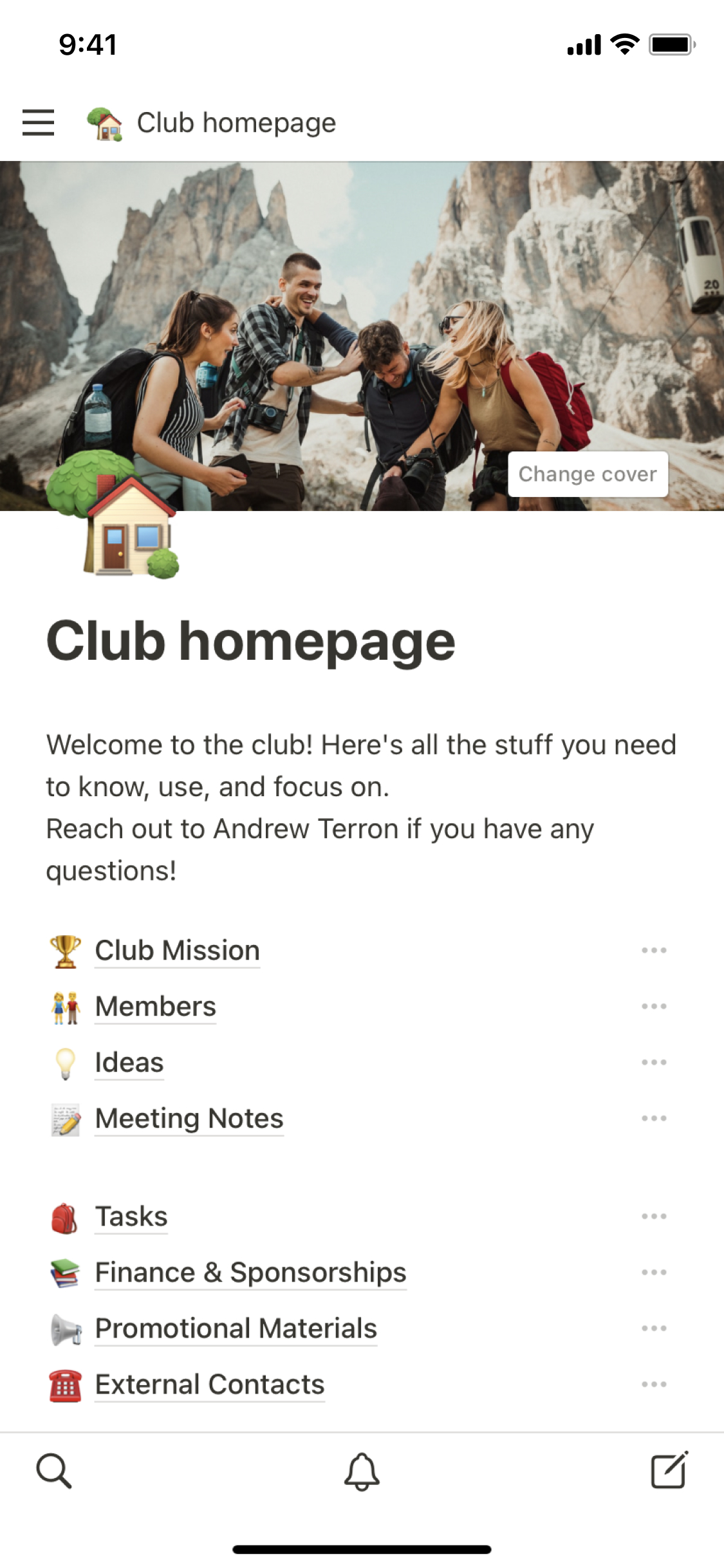 The mobile image for the Club home template