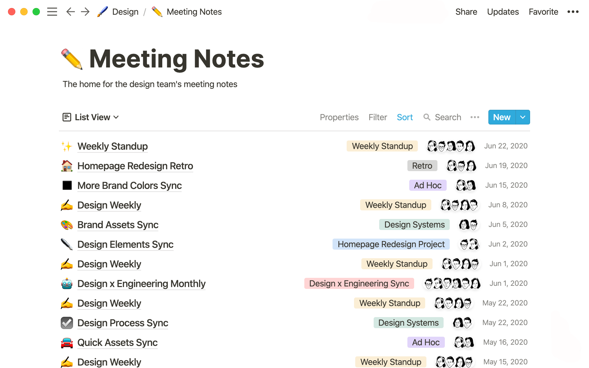 One place for all your design team’s meeting notes.