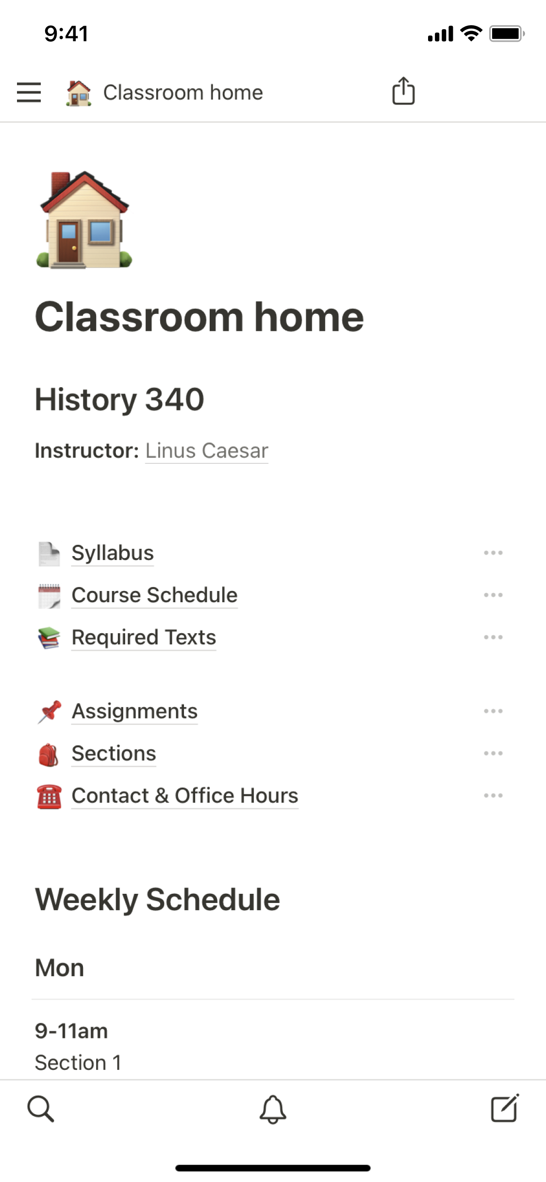 The mobile image for the Classroom home template