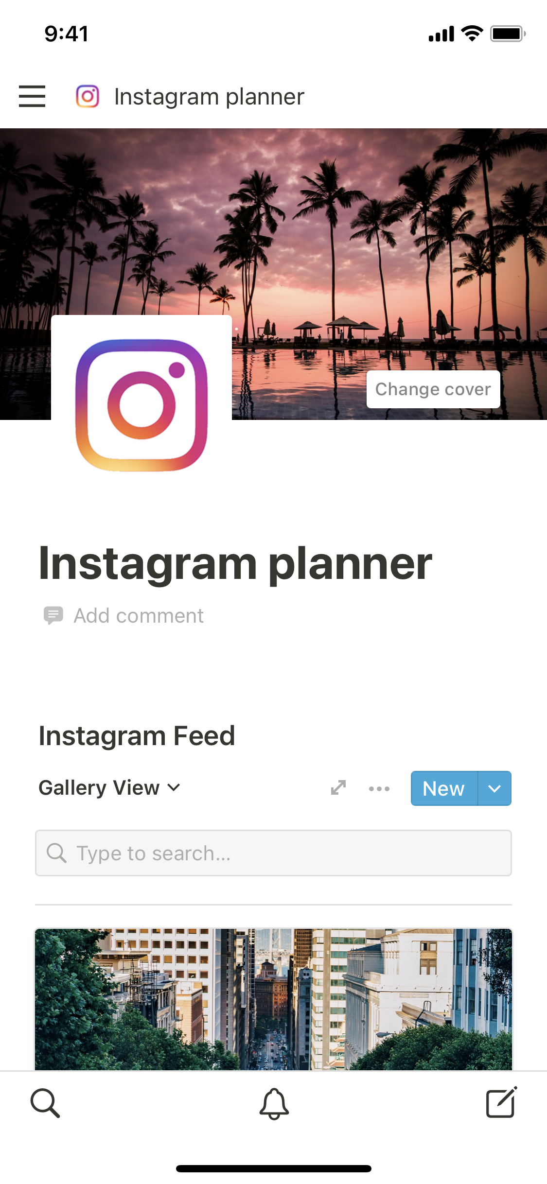 The mobile image for the Instagram planner template