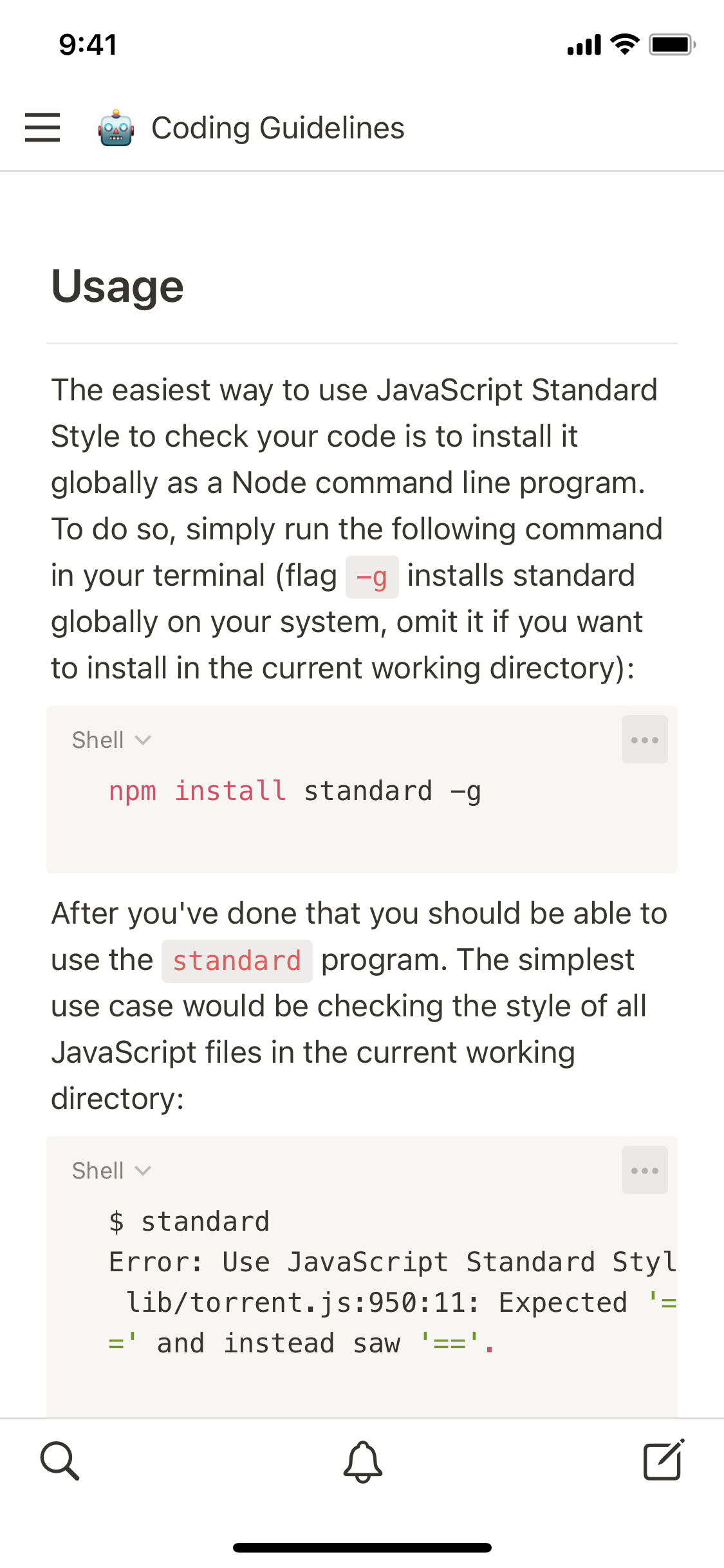 Notion Template Gallery – Coding guidelines