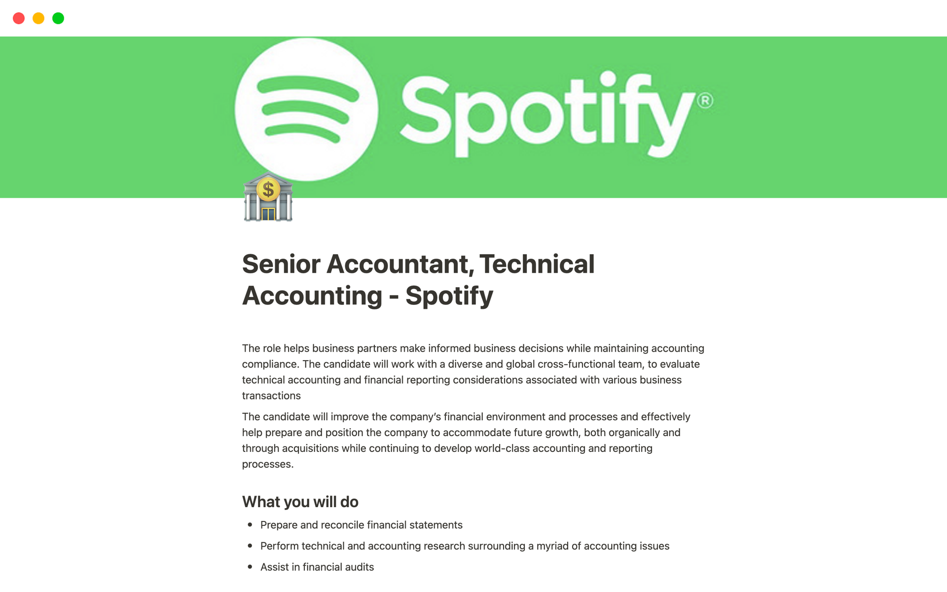 Galeria de modelos do Notion — Job Description Repository