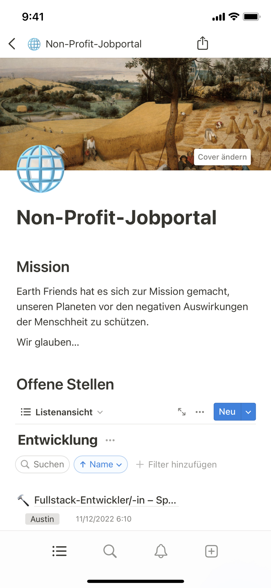 The mobile image for the Nonprofit job board template