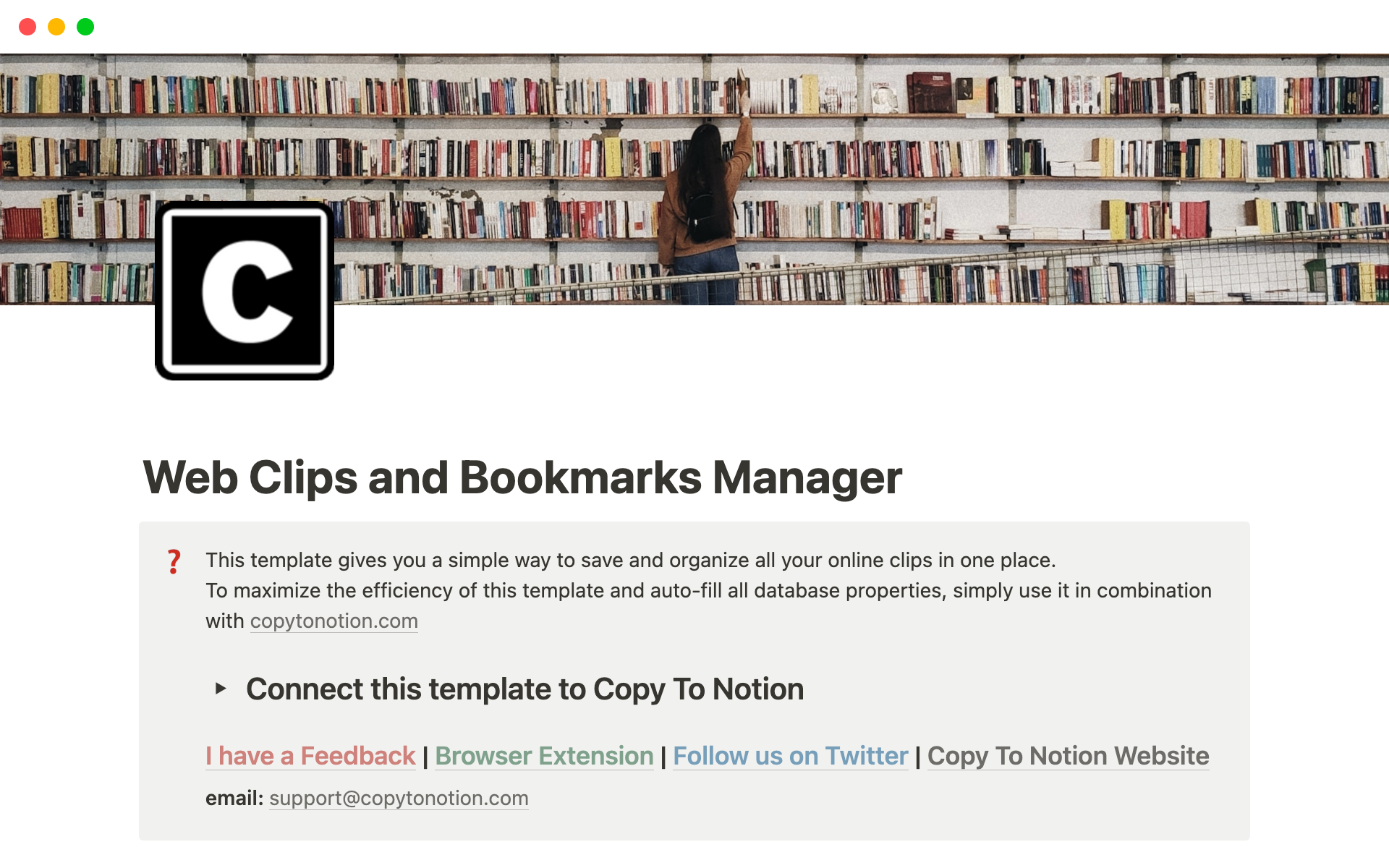 Notion Template Gallery  Clips and Bookmarks Manager