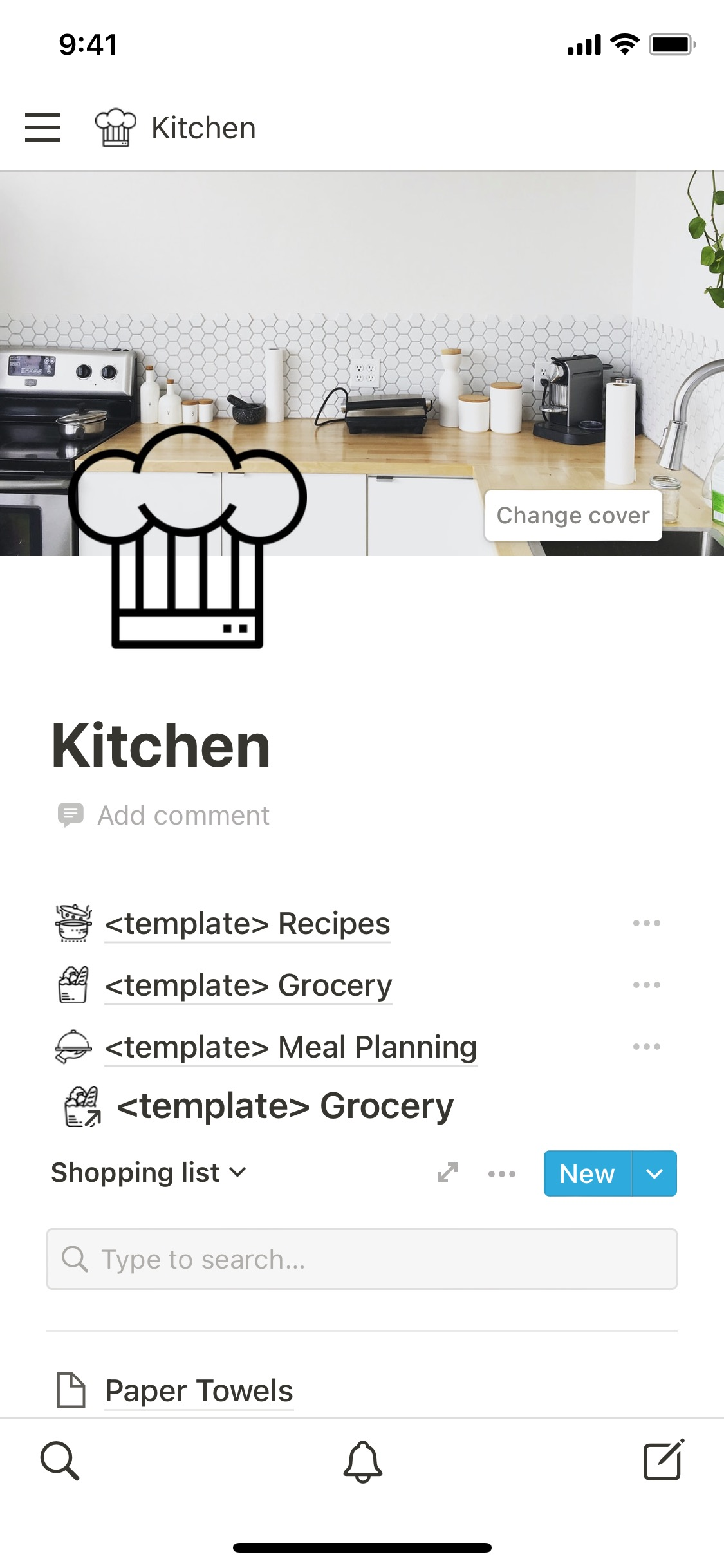 The mobile image for the Kitchen template
