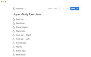 Notion Template Gallery 30 day Workout Plan