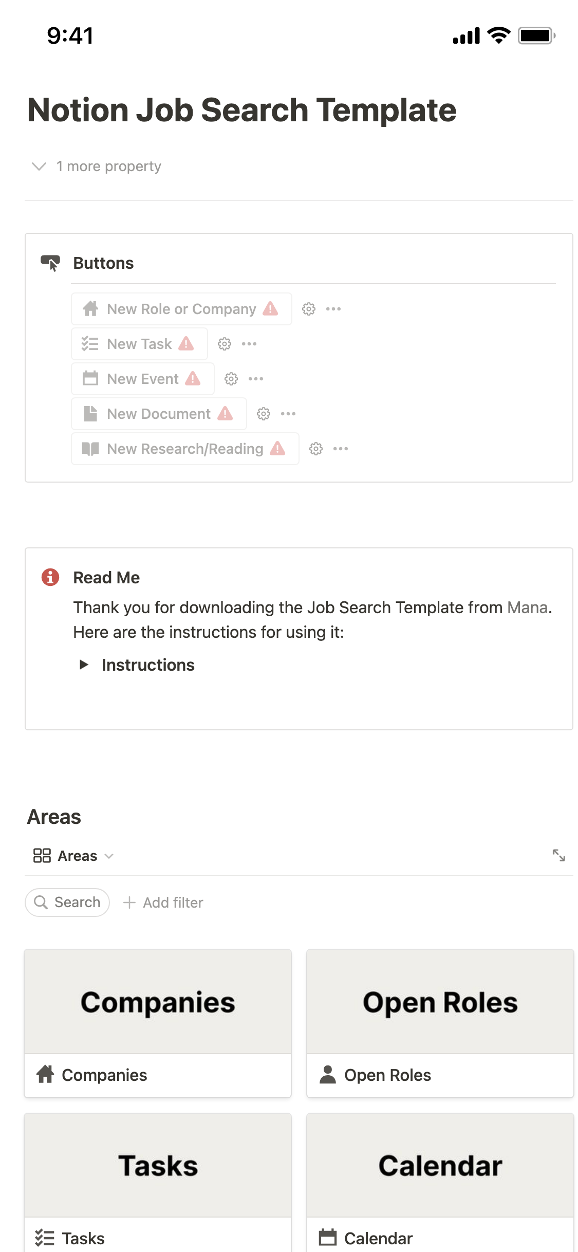 Galería de plantillas de Notion Notion Job Search Template