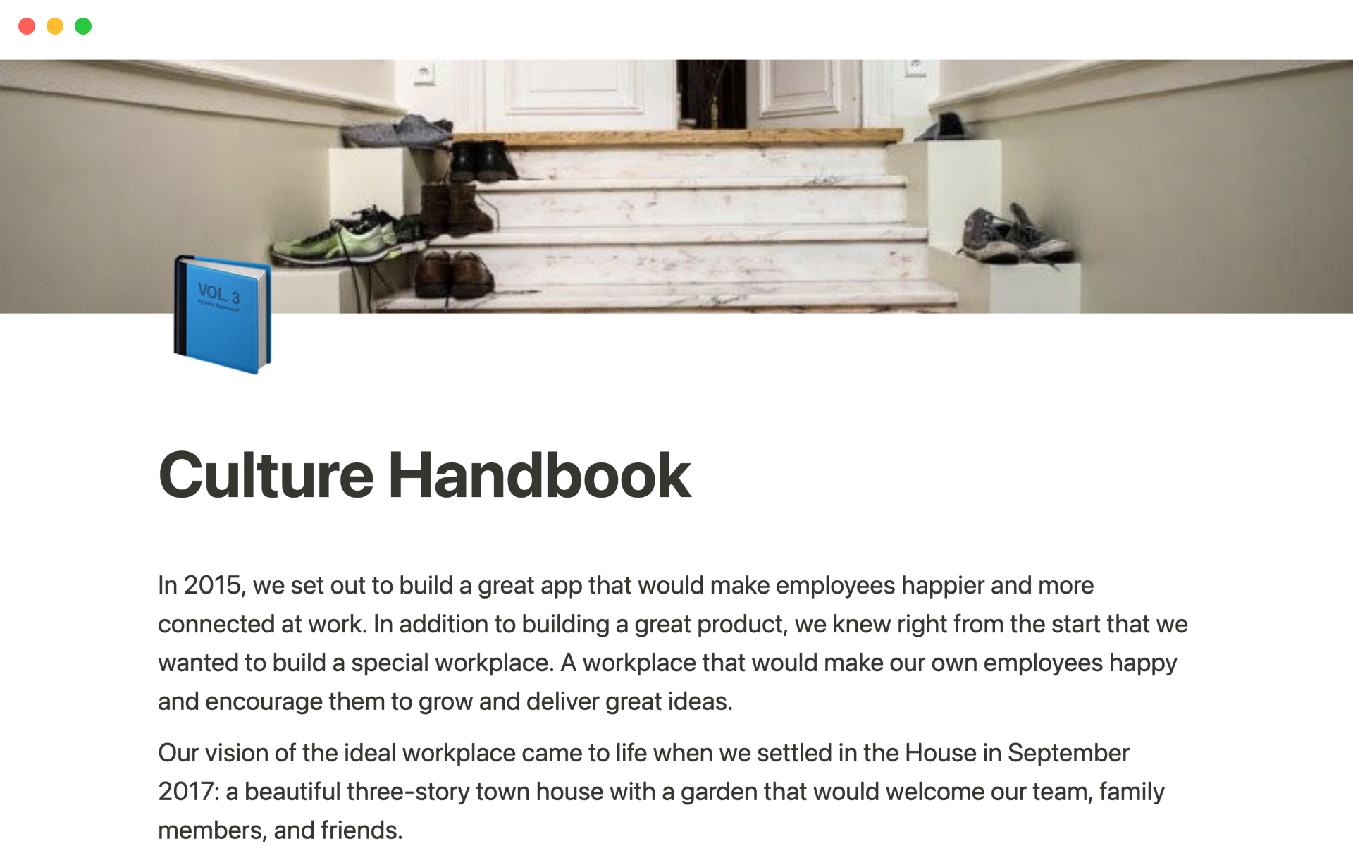The desktop image for the Culture handbook template