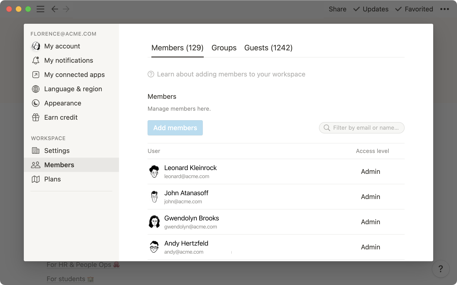 Build an integration that helps you see all the teammates in your Notion workspace.
