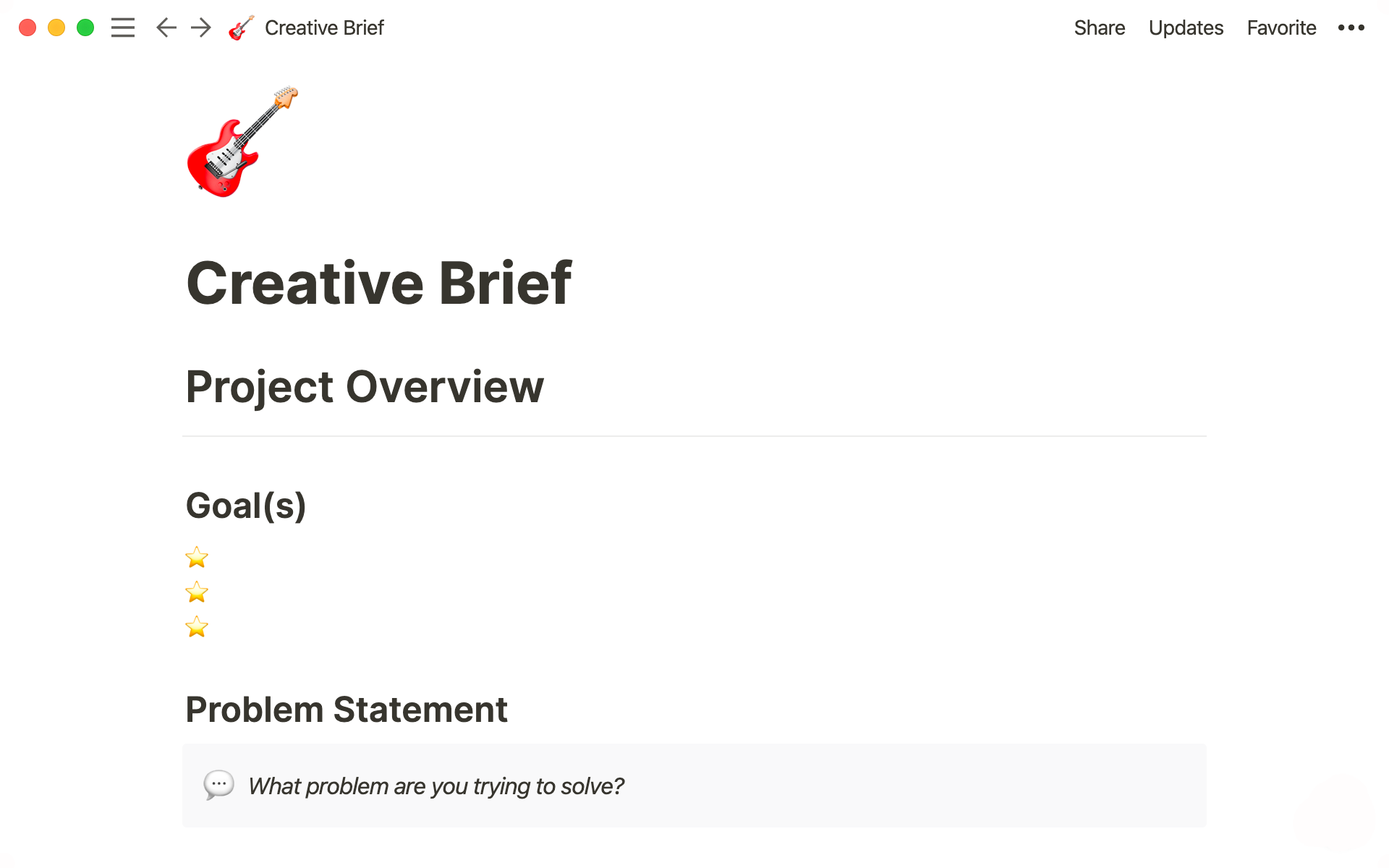 A creative brief you can customize for every project.