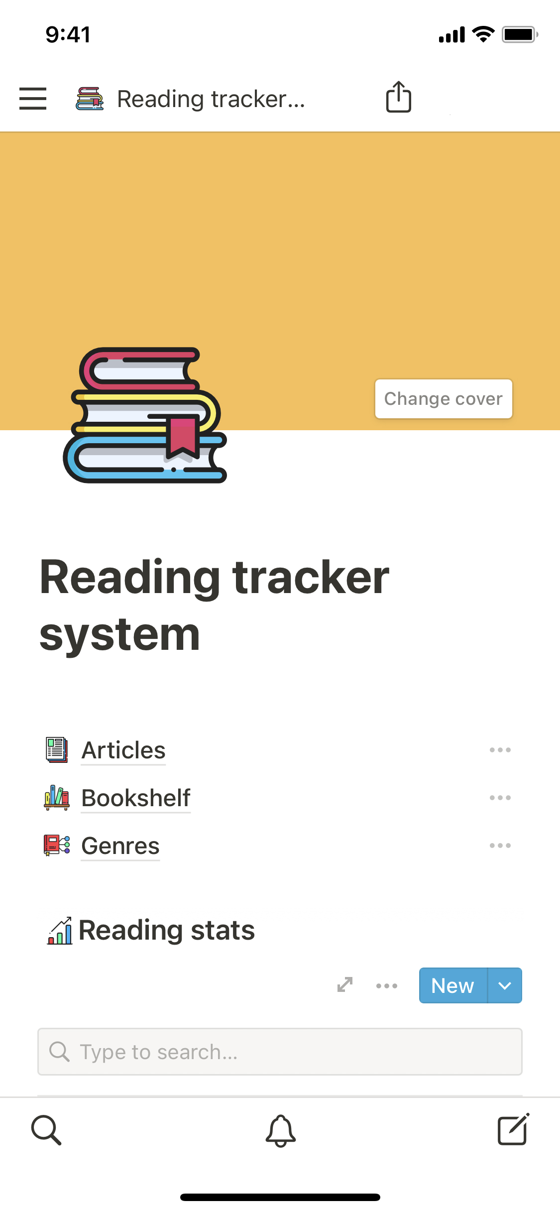 The mobile image for the Reading Tracker System template