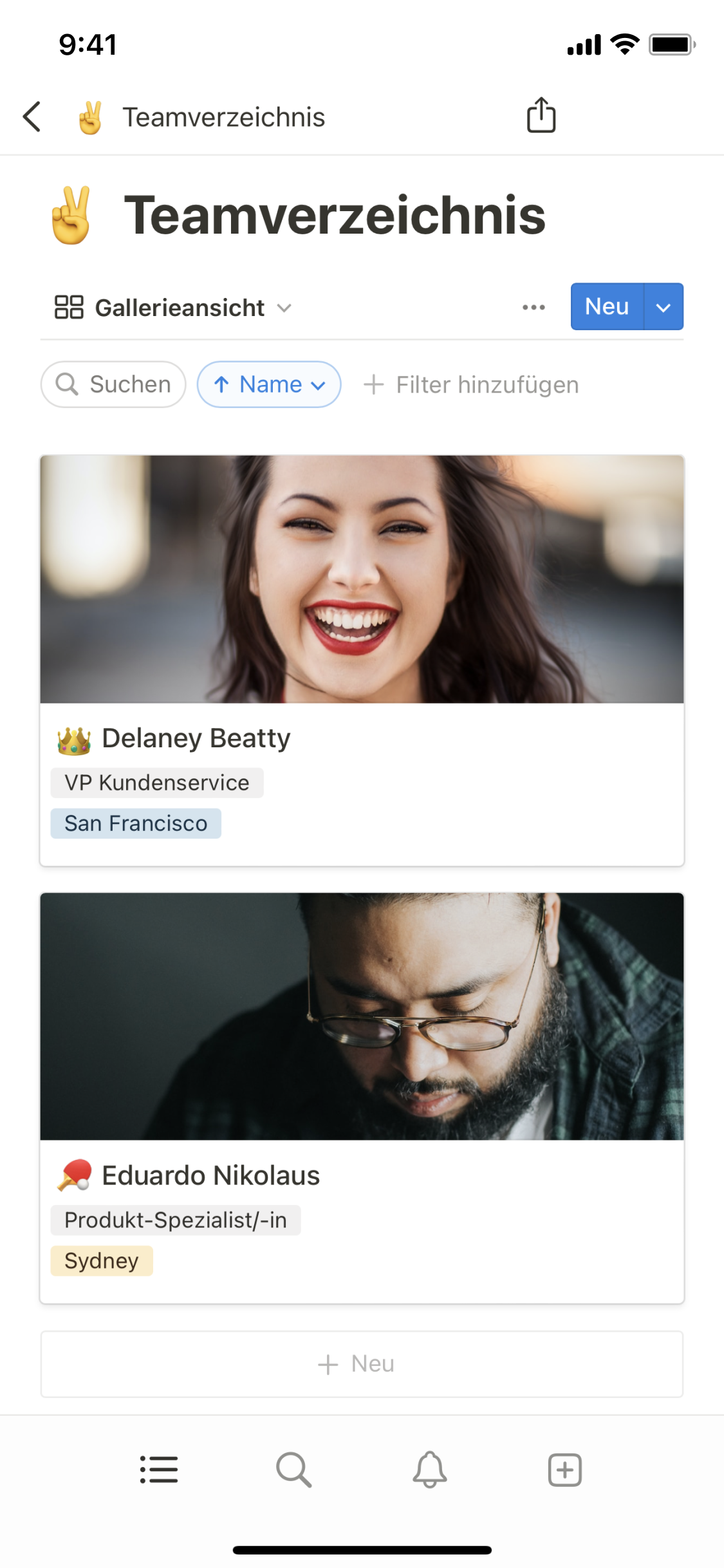 The mobile image for the Team Directory template
