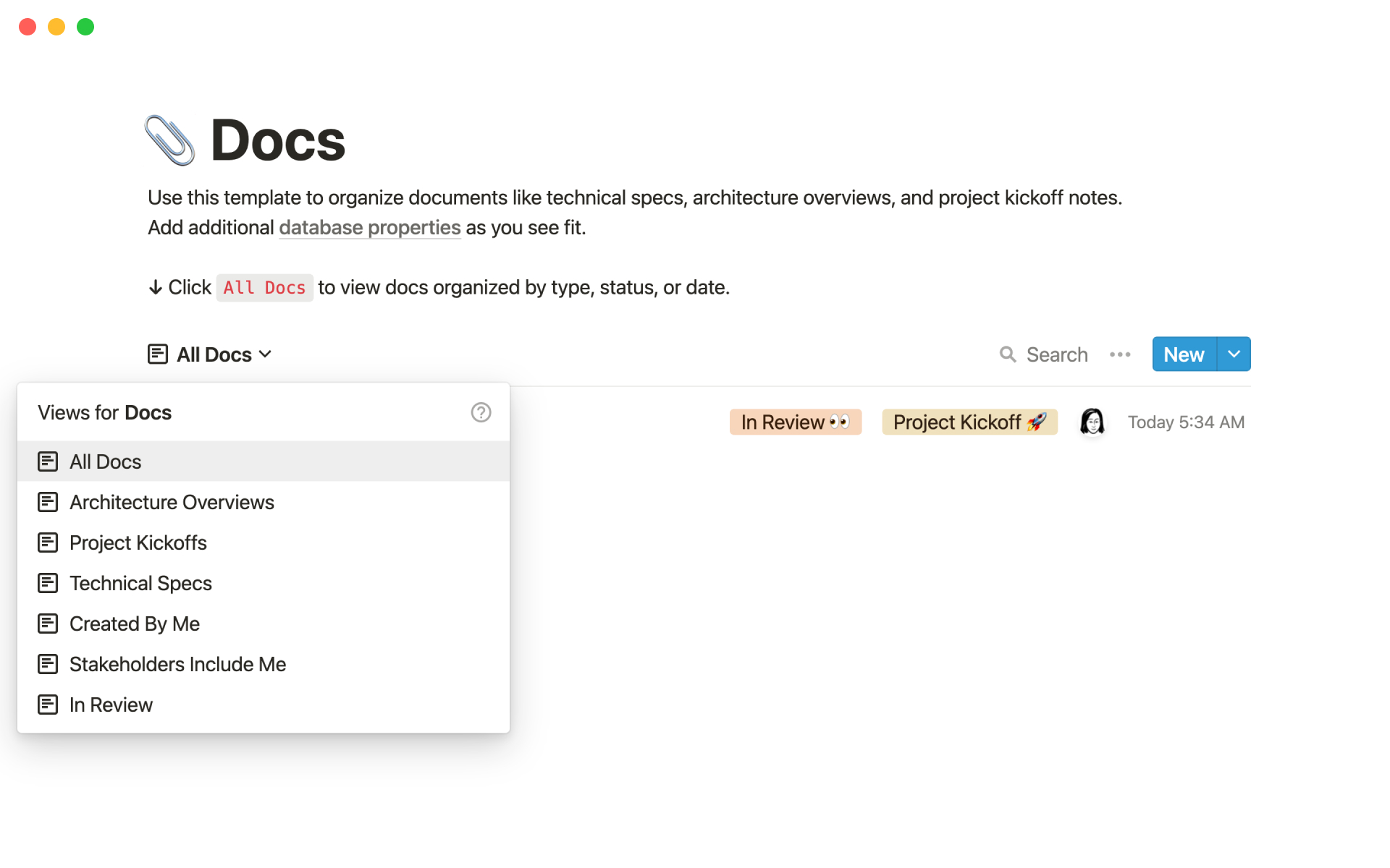 Notion Template Gallery β Engineering docs