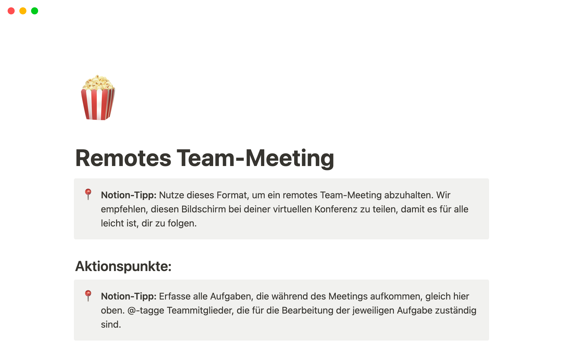  The desktop image for the Nonprofit remote team meeting template